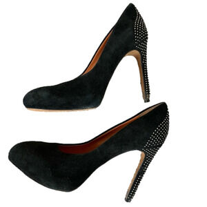 REBECCA MINKOFF Black Suede Stud Heels Size 8.5
